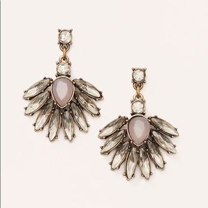 NWT Loft Marquise Drop Crystal Statement Earrings